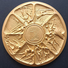 Load image into Gallery viewer, 1980 Lake Placid XIII Olympic Winter Games Calendar Medal In Bronze Original Box
