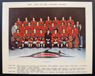 1972-73 Los Angeles Sharks Inaugural Season WHA Team Issued Photo Hockey