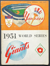Load image into Gallery viewer, 1951 New York Yankees World Series Program Games 1,2+6 DiMaggio Final Game Mays
