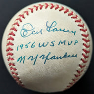 1995 Johnny Podres + Don Larsen Autographed World Series MLB Baseball Signed LOA