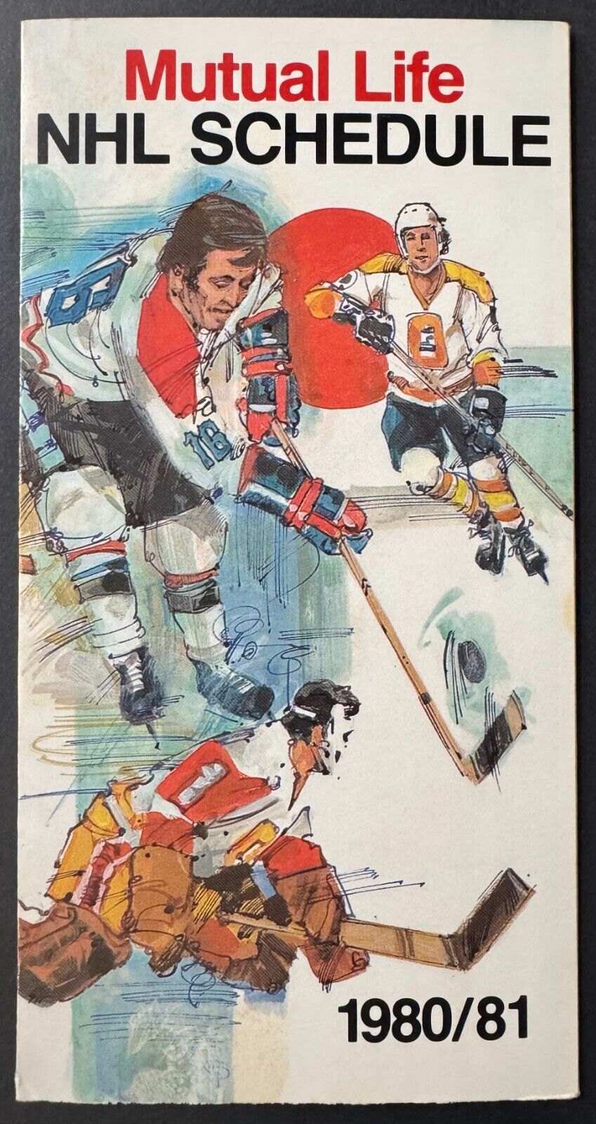 1980/81 Vintage Mutual Life Full NHL Hockey Schedule