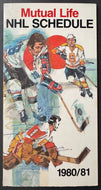1980/81 Vintage Mutual Life Full NHL Hockey Schedule