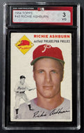 1954 Topps MLB #45 Richie Ashburn Philadelphia Phillies Baseball Card KSA Vtg