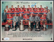 1956 Montreal Canadiens Autographed Photo Henri Richard+Bert Olmstead Signed JSA