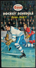 Load image into Gallery viewer, 1956/57 NHL Pocket Schedule ESSO Imperial Oil Maple Leafs Canadiens Hockey VTG

