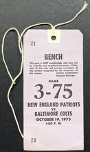 Load image into Gallery viewer, 1975 NFL Players Bench Pass Football Game New England Patriots Baltimore Colts
