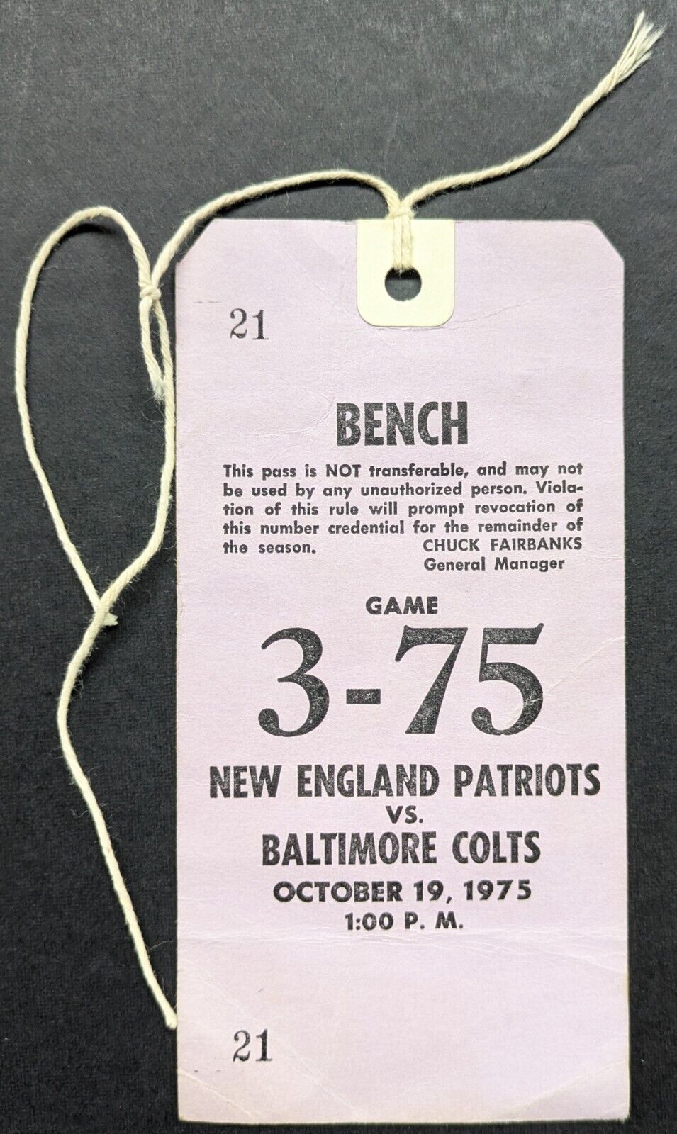 1975 NFL Players Bench Pass Football Game New England Patriots Baltimore Colts