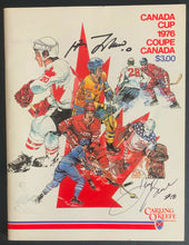 Load image into Gallery viewer, 1976 1st Canada Cup Hockey Program Signed Autographed x3 HOFer Carl Brewer +
