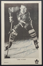 Load image into Gallery viewer, 1960s Larry Hillman Signed Toronto Maple Leafs Issued Postcard Autographed NHL
