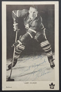 1960s Larry Hillman Signed Toronto Maple Leafs Issued Postcard Autographed NHL