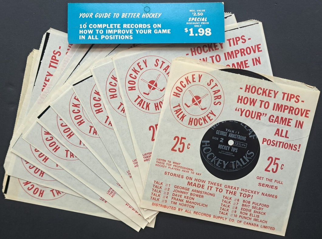 1966-67 Toronto Maple Leafs Talk Hockey Set of 10 Records Tim Horton VTG NHL