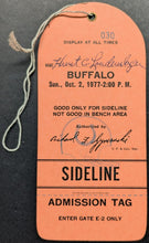 Load image into Gallery viewer, 1977 Memorial Stadium Baltimore Buffalo Unused NFL Football Game Sideline Pass
