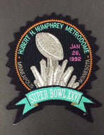 1992 Super Bowl XXVI Hubert H Humphrey Metrodome Minneapolis Football Patch