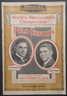 1923 World Heavyweight Boxing Championship Fight Program Jack Dempsey Luis Firpo