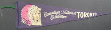Load image into Gallery viewer, Early 1900's Canadian National Exhibition Blue Pennant Vintage Fair Memorabilia
