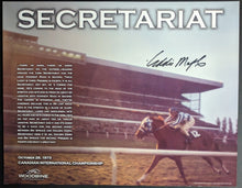 Load image into Gallery viewer, Eddie Maple Autographed Secretariat Photo Signed Canadian International Champion
