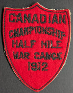 Canadian Championship Half Mile War Canoe 1912 Competitors Felt Patch Vintage