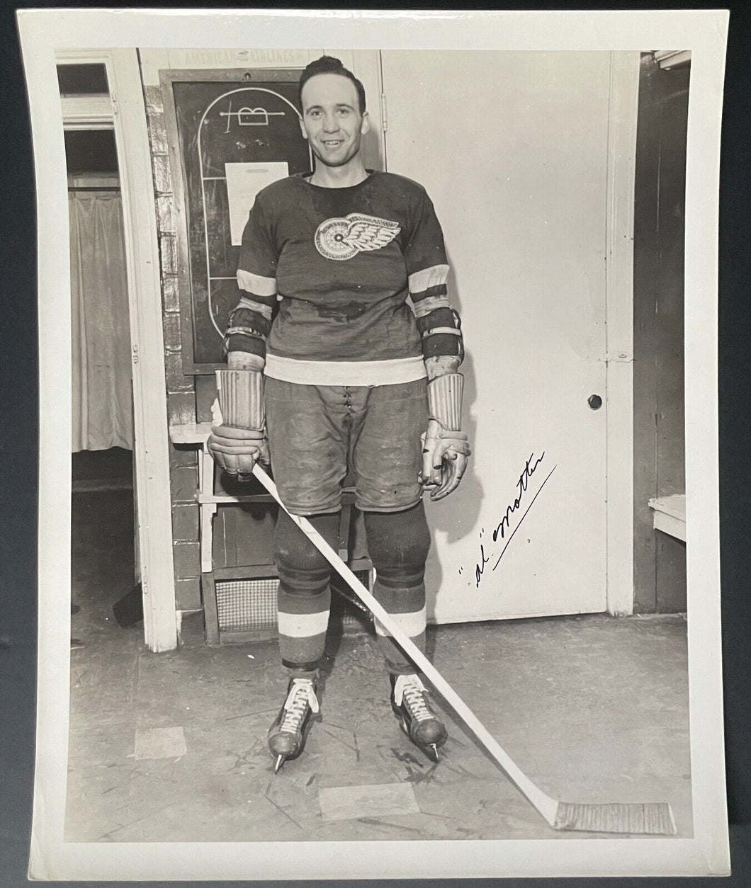 1940 NHL Hockey Detroit Red Wings Alex Al Motter Type 1 Vintage Photo