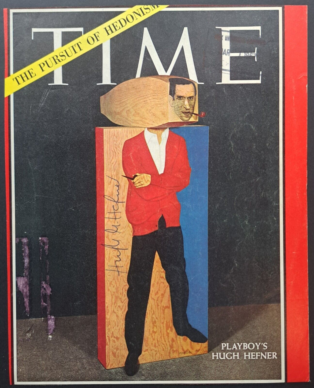 1967 Hugh Hefner Autographed Time Magazine Cover Celebrity Playboy Vin –  Glory Days Sports