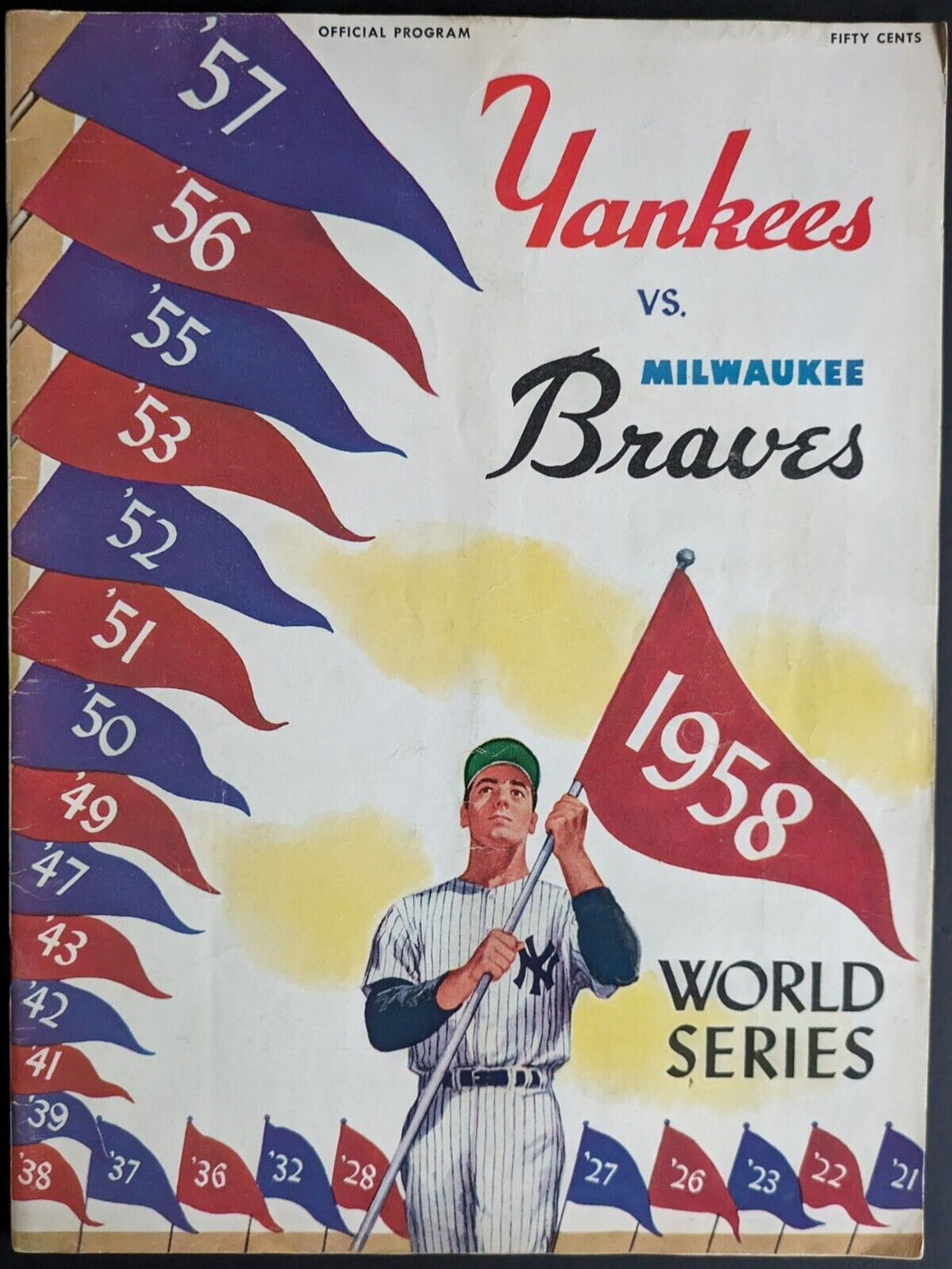 1958 World Series Game 3 Milwaukee Braves New York Yankees Baseball Program MLB
