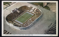 1941 Notre Dame University Football Stadium Postcard Vintage Sports Post Card