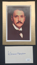 Load image into Gallery viewer, W Somerset Maugham Photo + Signed Autographed Index Card JSA Authenticated
