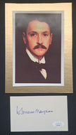 W Somerset Maugham Photo + Signed Autographed Index Card JSA Authenticated