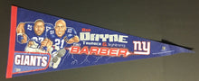 Load image into Gallery viewer, NFL New York Giants Ron Dayne + Tiki Barber Thunder &amp; Lightning Football Pennant
