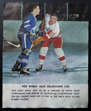 Load image into Gallery viewer, 1964/65 Toronto Star Hockey Photo Red Wings Alex Delvecchio Contest On Reverse
