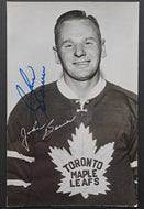 Johnny Bower Autographed Signed Postcard Toronto Maple Leafs VTG NHL Hockey