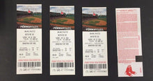 Load image into Gallery viewer, 2016 Fenway Park Unused Full Ticket x4 Baseball Boston Red Sox vs Oakland A&#39;s
