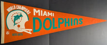 Load image into Gallery viewer, 1972-73 Miami Dolphins World Champions Vintage NFL Logo Pennant
