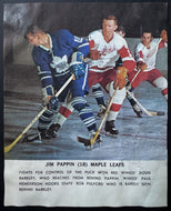 1964/65 Toronto Star Hockey Photo Maple Leafs Jim Pappin Contest On Reverse NHL