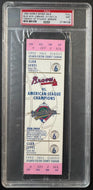 1992 World Series Game 6 Ticket Toronto Blue Jays Atlanta Braves PSA Vintage MLB