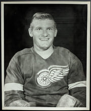Load image into Gallery viewer, 1953-54 Detroit Red Wings Johnny Wilson Type 1 B&amp;W Photo Hockey NHL Vintage
