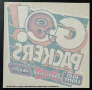 1990s Green Bay Packers NFL Budweiser Promotional Window Decals/Schedules Vtg