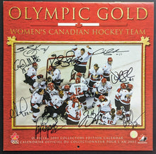 Load image into Gallery viewer, 2002 Olympic Gold Medal Womens Canadian Hockey Team Signed Calendar Autographed
