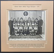 Load image into Gallery viewer, 1945 Trenton Ladies Softball League Champions Vintage Matted Cabinet Photo
