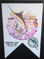 1994 Florida Marlins Opening Day Banner Giveaway MLB Vtg Joe Robbie Stadium