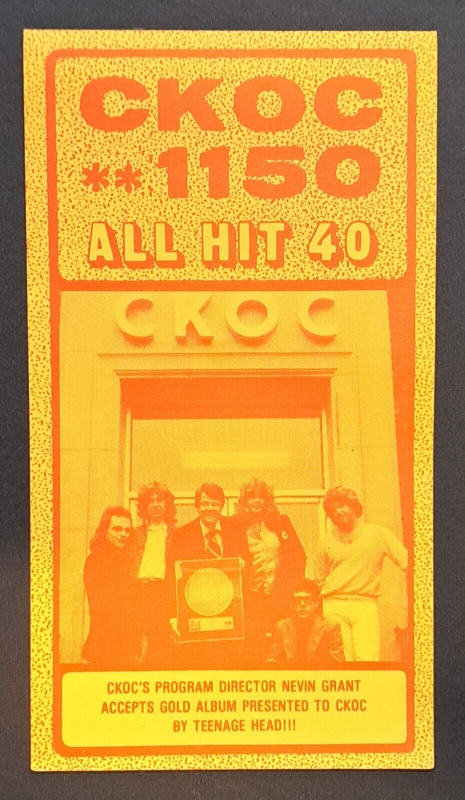 Teenage Head Canadian Punk Band On Cover Of CKOC Rock Music Chart 1980