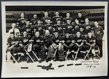 Load image into Gallery viewer, 1941-1942 Detroit Red Wings Type 1 Team Photo Studio Stamped Jack Adams NHL HOF
