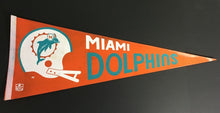 Load image into Gallery viewer, 1960's NFL Football Pennant Miami Dolphins Helmet Logo Vintage Full Size
