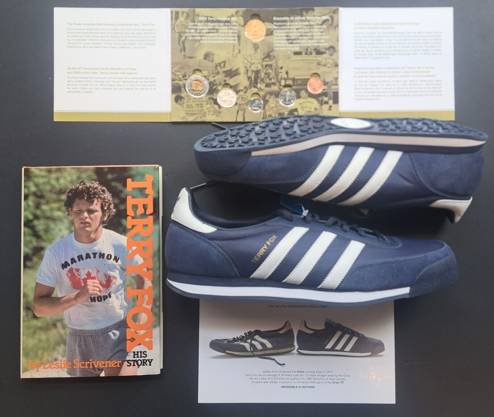 2005 Adidas Terry Fox Orion TF Ltd Ed Running Shoes 25th Anniversary S –  Glory Days Collectibles