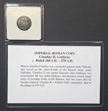 Load image into Gallery viewer, Vintage Imperial Roman Coin Claudius II, Gothicus 268 AD - 270 AD COA ICS

