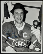 Jean Beliveau Hat Trick Autographed Montreal Canadiens Signed Photo NHL HOF JSA