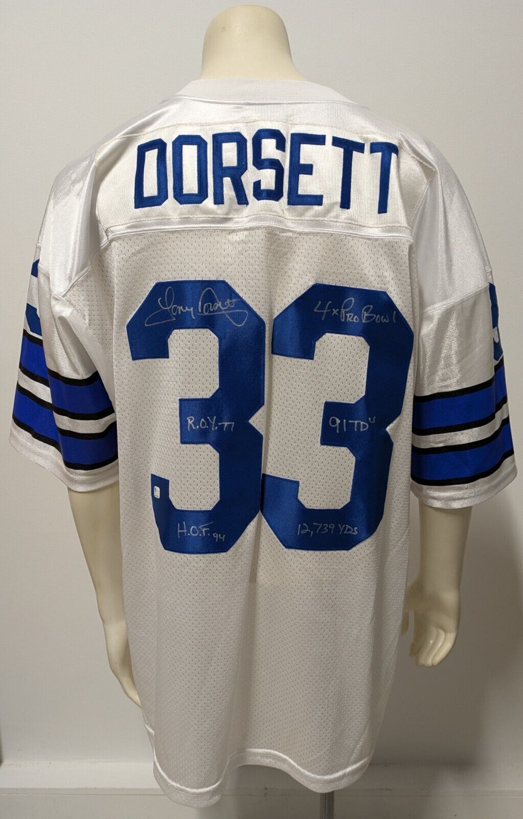 Tony Dorsett Signed Autographed Dallas Cowboys NFL Football Jersey JSA LOA