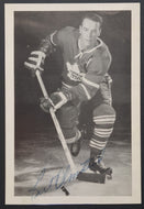 1960s Bert Olmstead Signed Toronto Maple Leafs Issued Postcard Autographed NHL