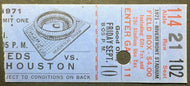 1971 MLB Riverfront Stadium Baseball Game Ticket Houston Astros Cincinnati Reds