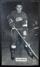 Load image into Gallery viewer, Carl Brewer Autographed Signed Postcard Detroit Red Wings Vintage NHL Hockey
