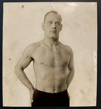 Load image into Gallery viewer, 1920s Type 1 Photo Amateur Wrestler Freddie Meyer Olympic Bronze Medalist Vtg
